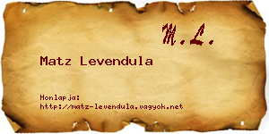 Matz Levendula névjegykártya
